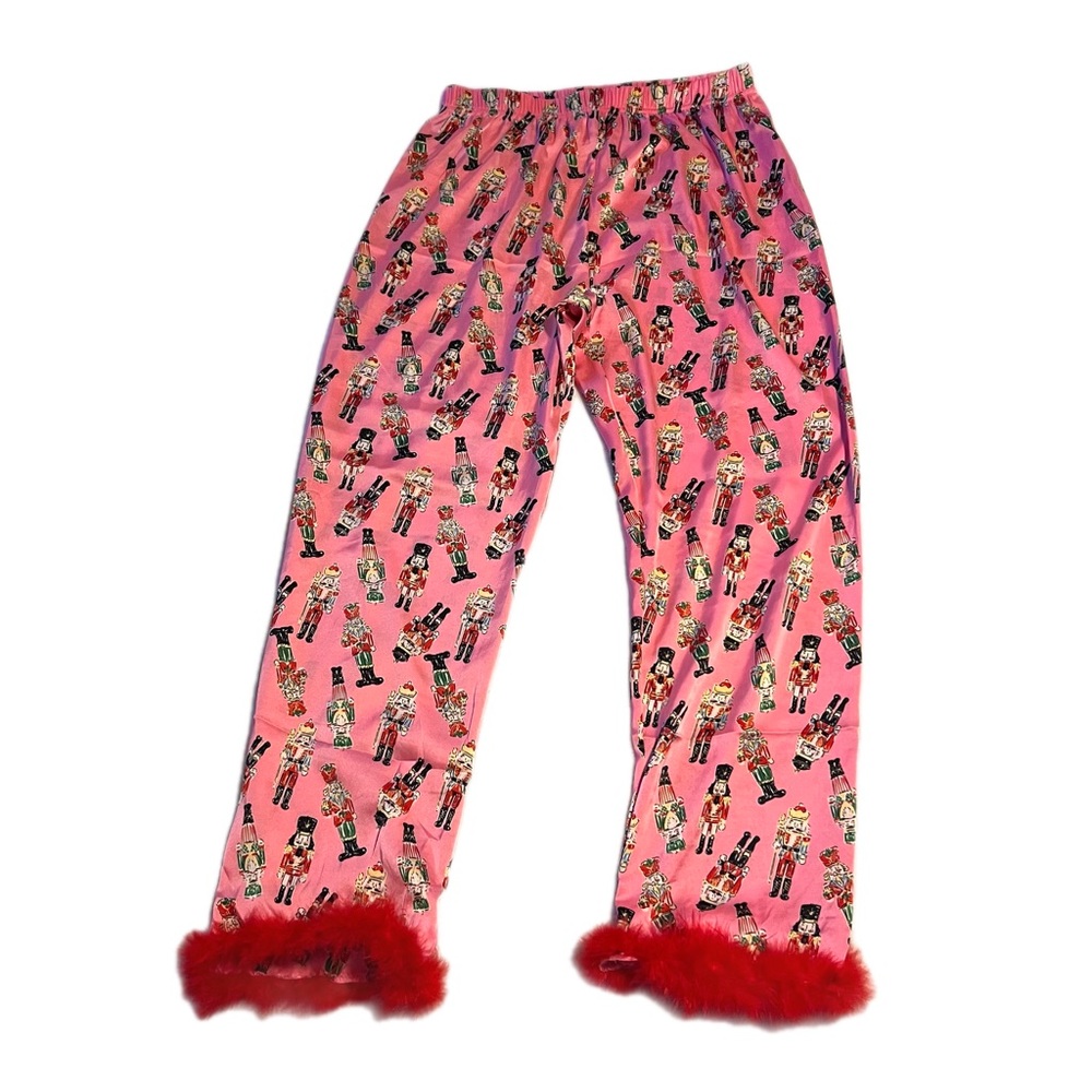 Nutcracker Christmas Theme Pajamas w/ Red Feather Trim - Simply Southern Small - Picture 4 of 5